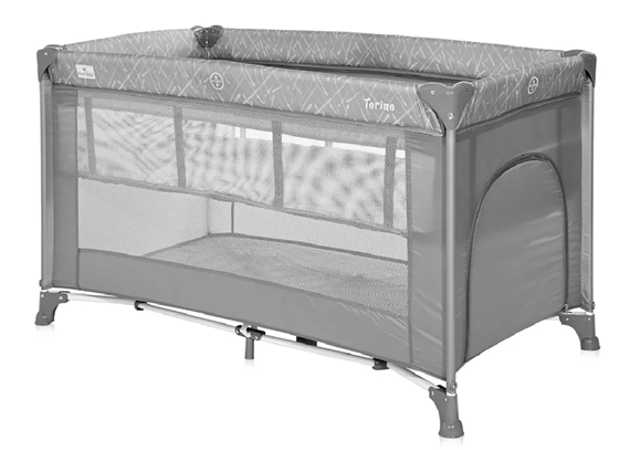 Кровать-манеж Lorelli Torino 2, серый вид с боку основное фото